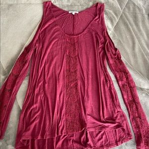 Charlotte Russe Cold Shoulder Long Sleeve Shirt
